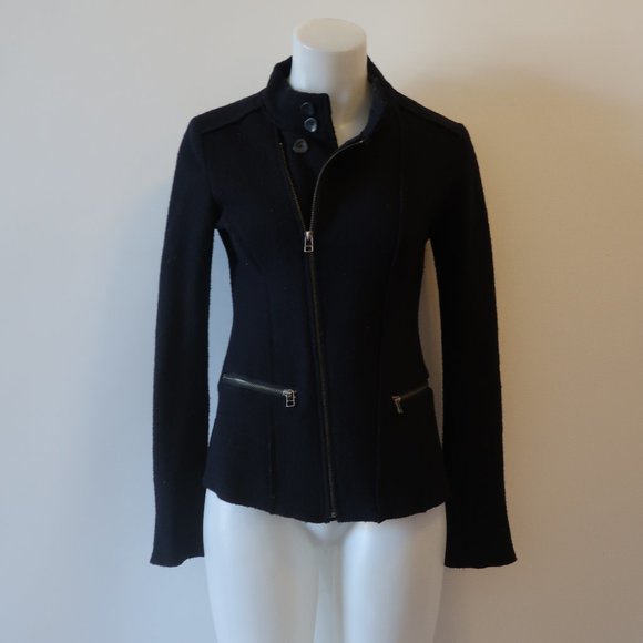 DUARTE Jackets & Blazers - DUARTE BLACK BOILED WOOL FULL ZIP JACKET S *